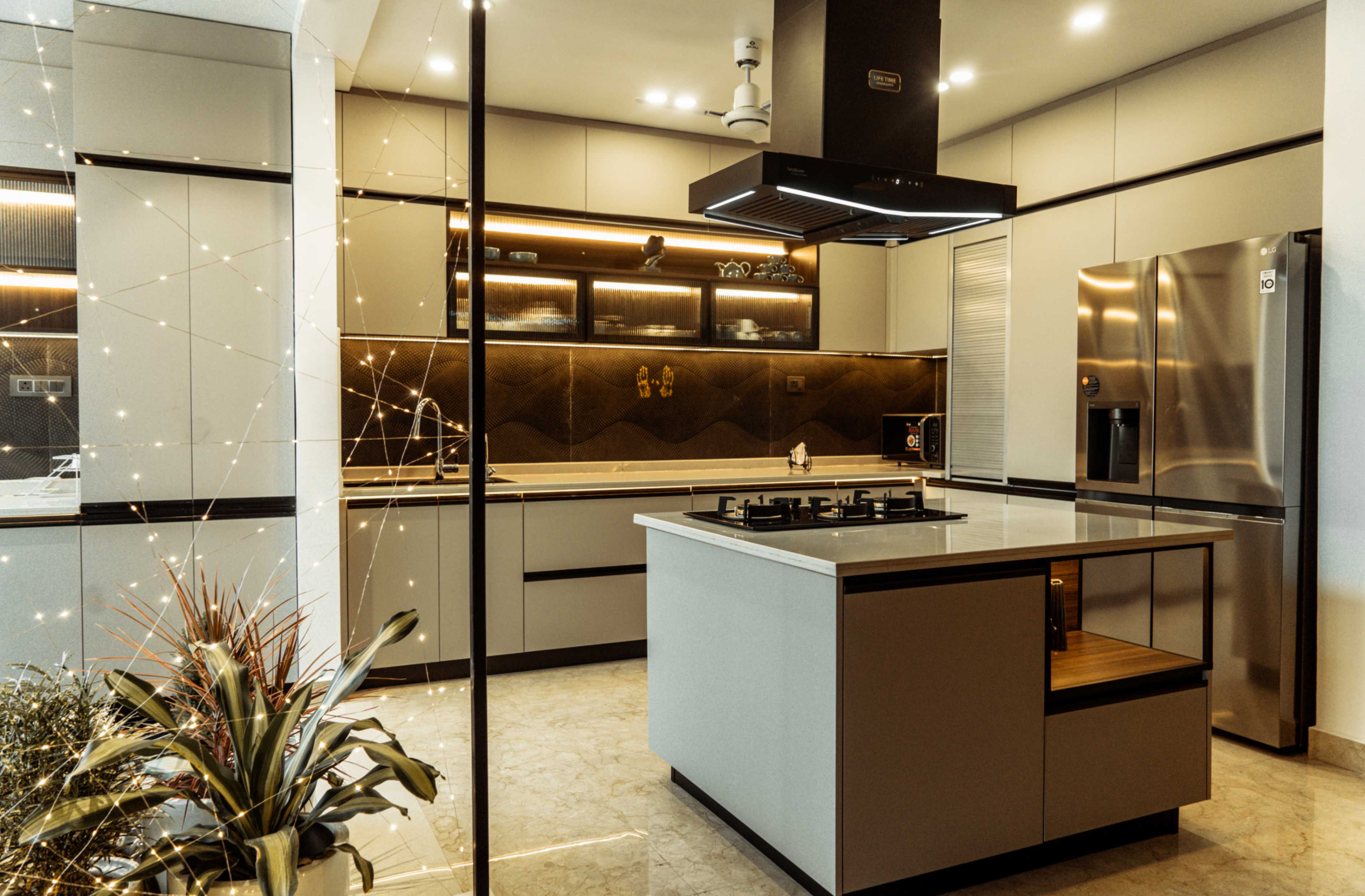 Modern kitchen with glossy finish