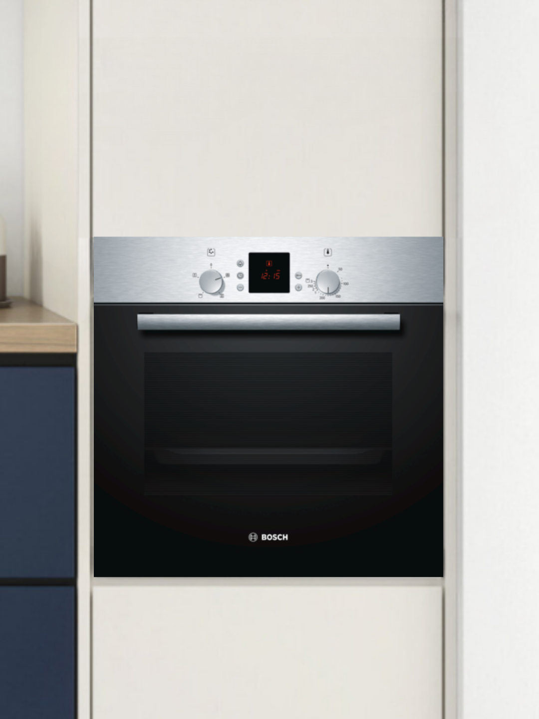 Modern microwave oven on a countertop